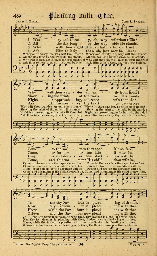 Songs of Salvation: as Used by Crossley and Hunter in Evangelistic Meetings: and adapted for the church, grove, school, choir and home page 34