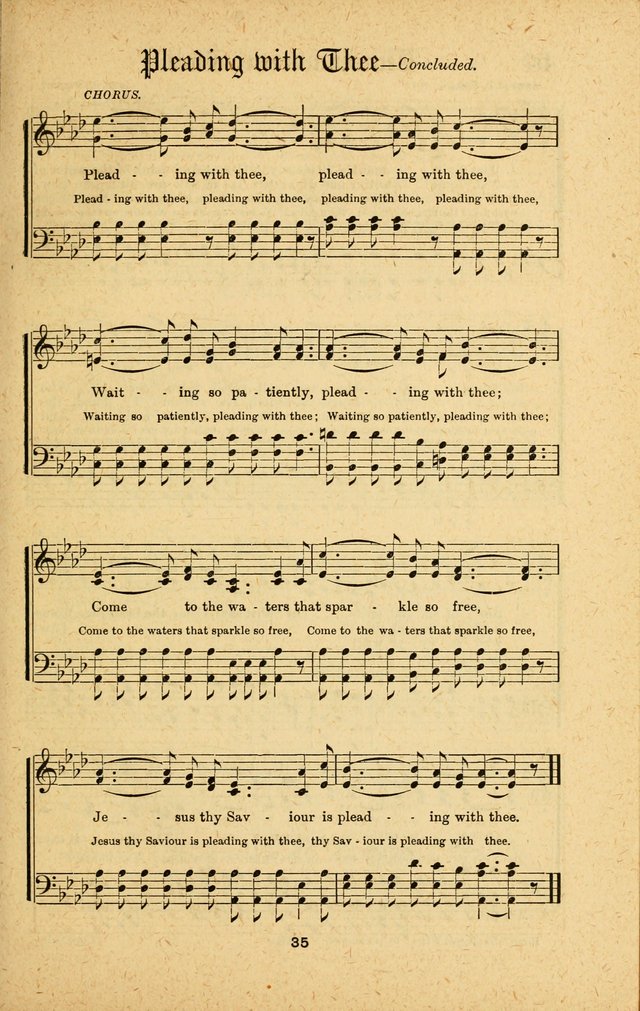 Songs of Salvation: as Used by Crossley and Hunter in Evangelistic Meetings: and adapted for the church, grove, school, choir and home page 35