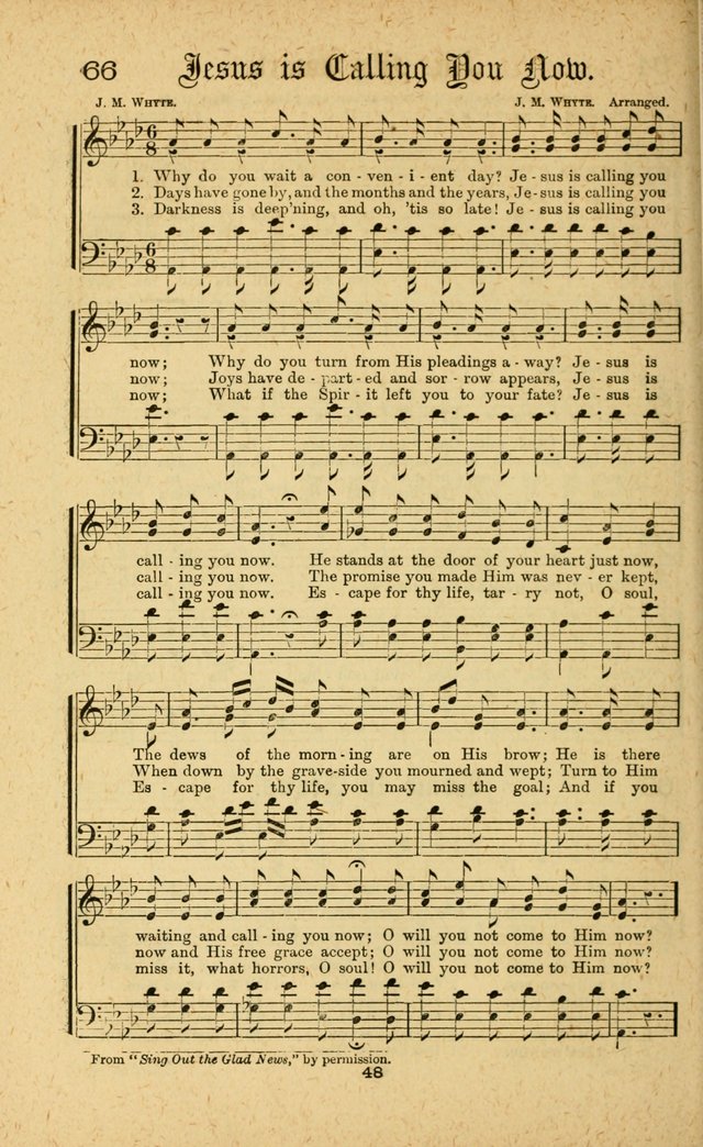 Songs of Salvation: as Used by Crossley and Hunter in Evangelistic Meetings: and adapted for the church, grove, school, choir and home page 48