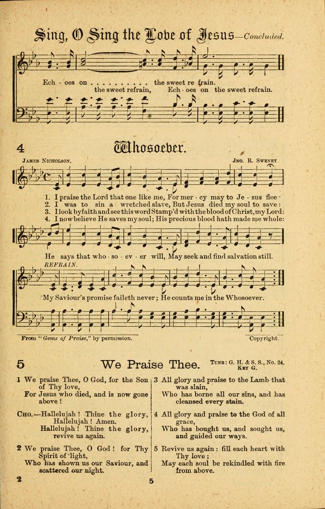 Songs of Salvation: as Used by Crossley and Hunter in Evangelistic Meetings: and adapted for the church, grove, school, choir and home page 5