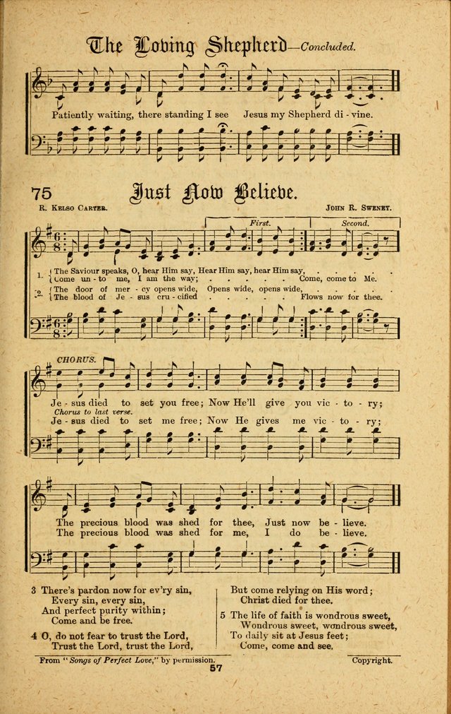 Songs of Salvation: as Used by Crossley and Hunter in Evangelistic Meetings: and adapted for the church, grove, school, choir and home page 57