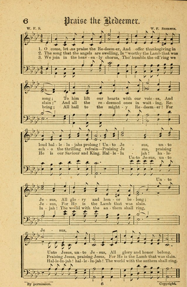 Songs of Salvation: as Used by Crossley and Hunter in Evangelistic Meetings: and adapted for the church, grove, school, choir and home page 6