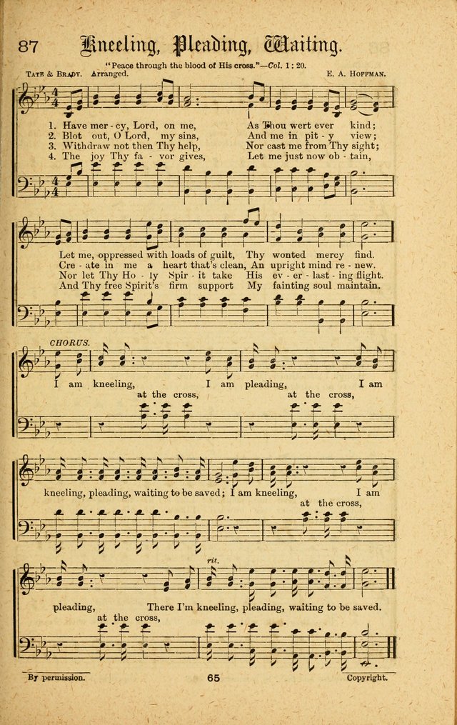 Songs of Salvation: as Used by Crossley and Hunter in Evangelistic Meetings: and adapted for the church, grove, school, choir and home page 65