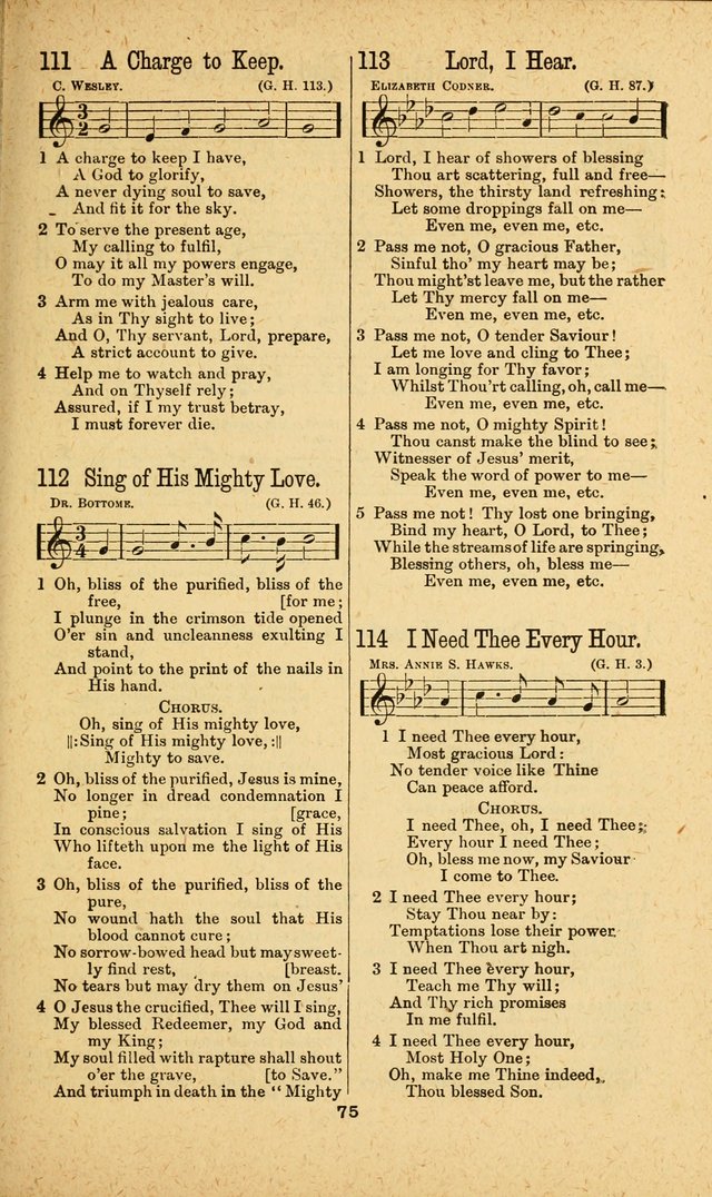 Songs of Salvation: as Used by Crossley and Hunter in Evangelistic Meetings: and adapted for the church, grove, school, choir and home page 75