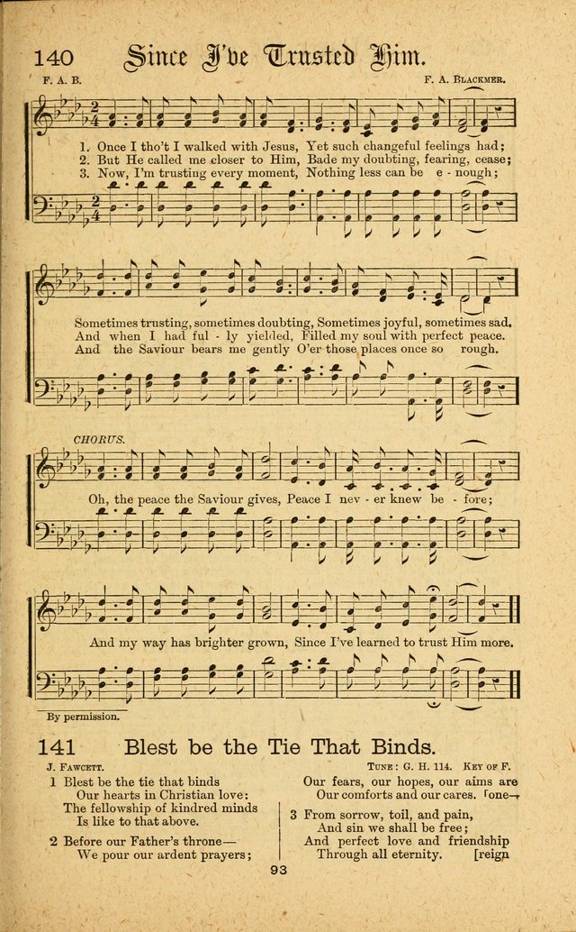 Songs of Salvation: as Used by Crossley and Hunter in Evangelistic Meetings: and adapted for the church, grove, school, choir and home page 93