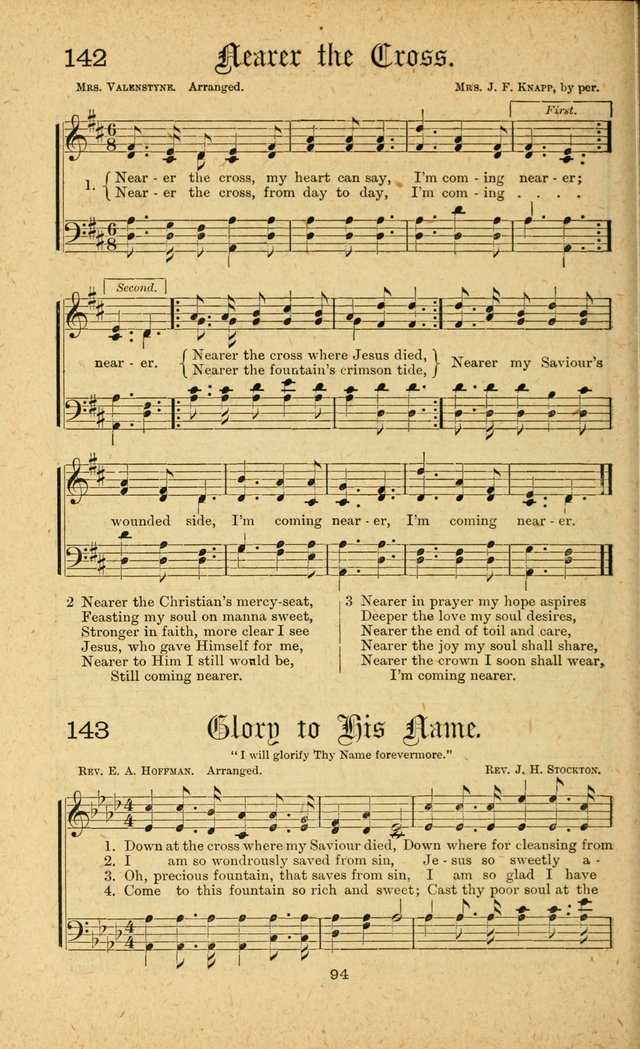 Songs of Salvation: as Used by Crossley and Hunter in Evangelistic Meetings: and adapted for the church, grove, school, choir and home page 94