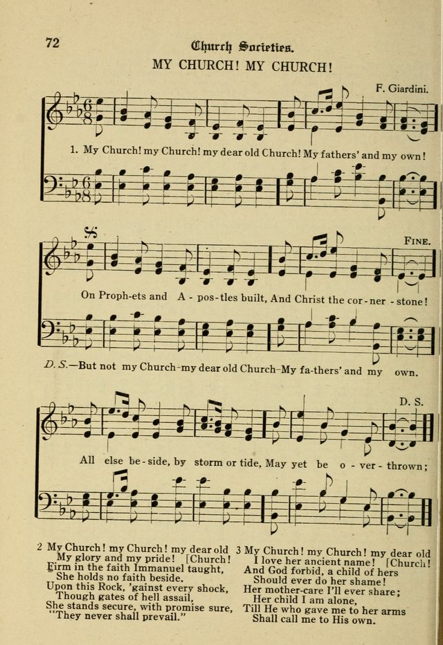 Sacred Songs: for use in inner mission work and church societies page 72