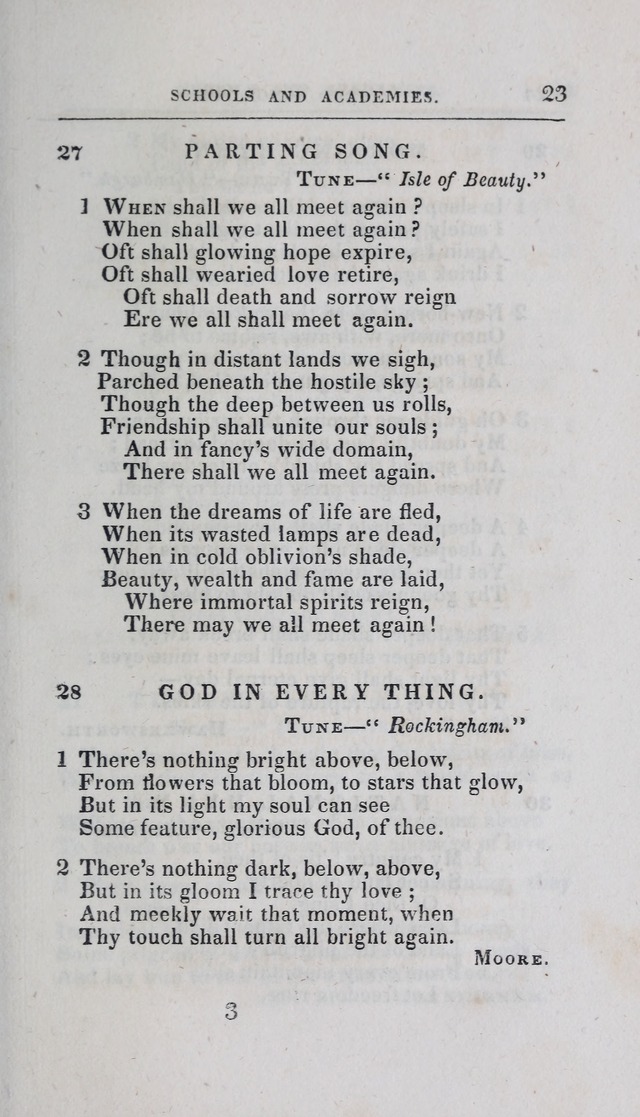 A Selection of Sacred Songs: for the use of schools and academies page 23