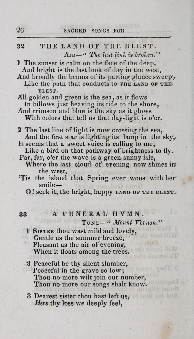 A Selection of Sacred Songs: for the use of schools and academies page 26