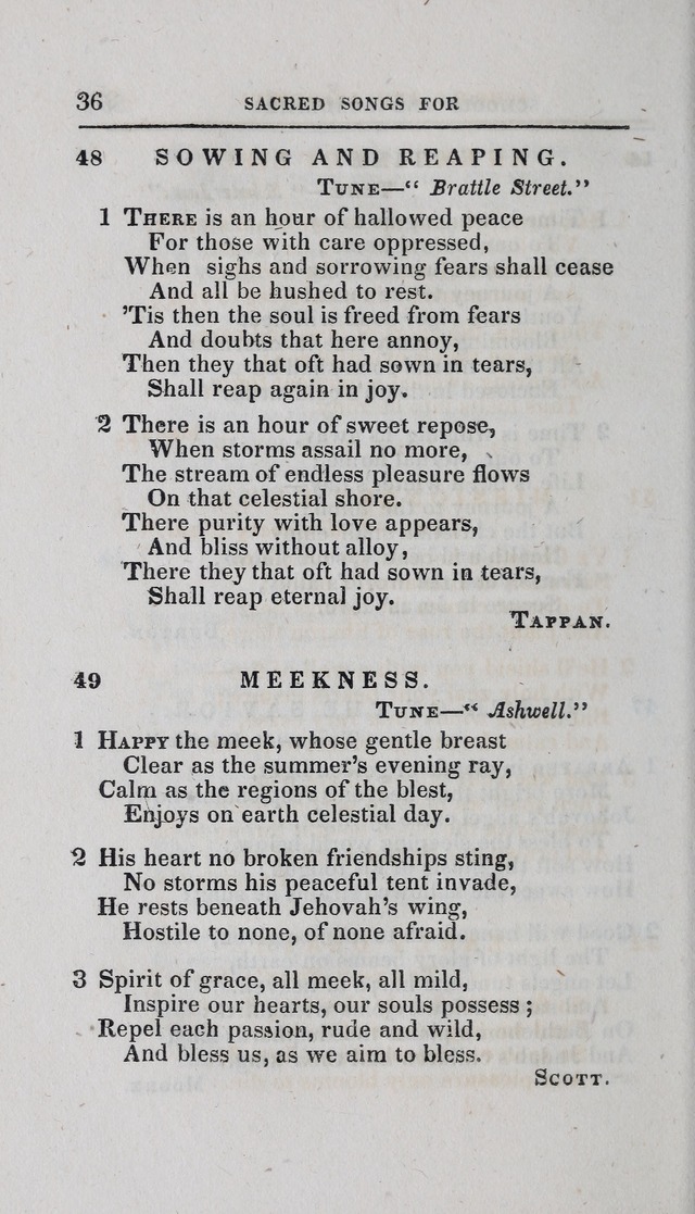 A Selection of Sacred Songs: for the use of schools and academies page 36