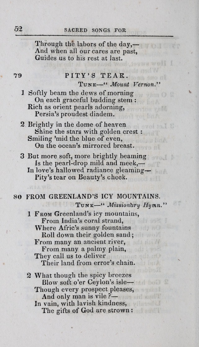 A Selection of Sacred Songs: for the use of schools and academies page 52