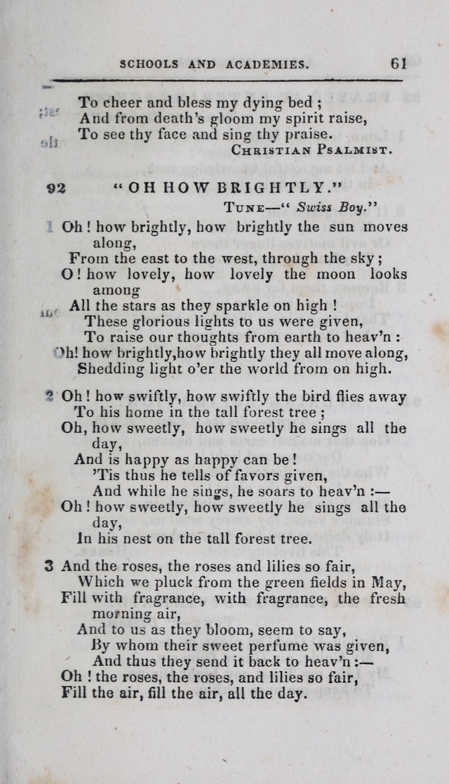 A Selection of Sacred Songs: for the use of schools and academies page 61