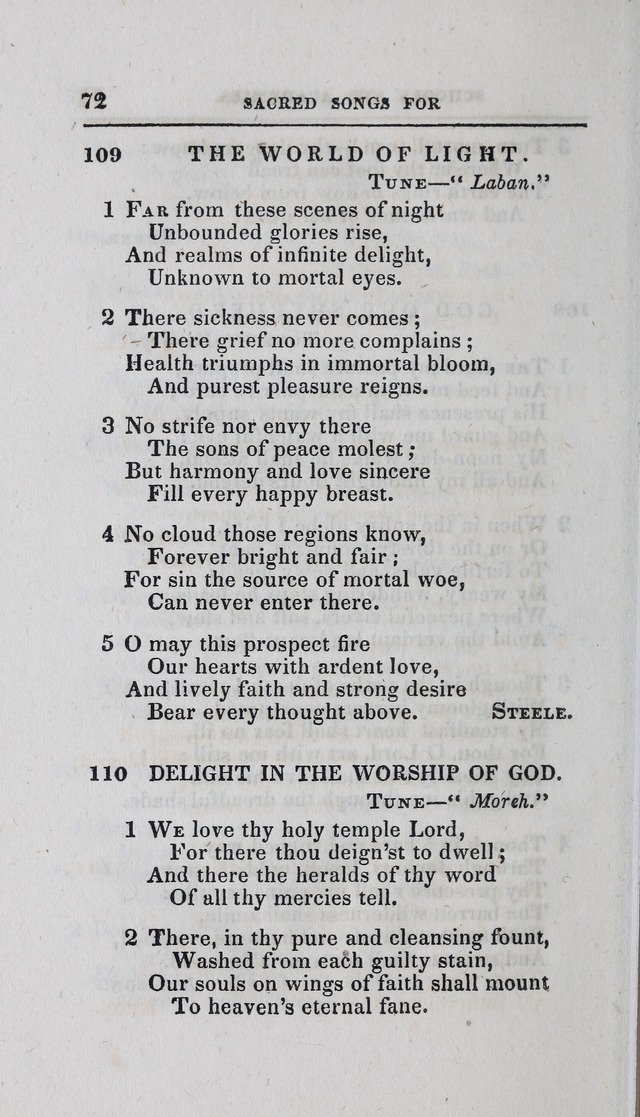 A Selection of Sacred Songs: for the use of schools and academies page 72