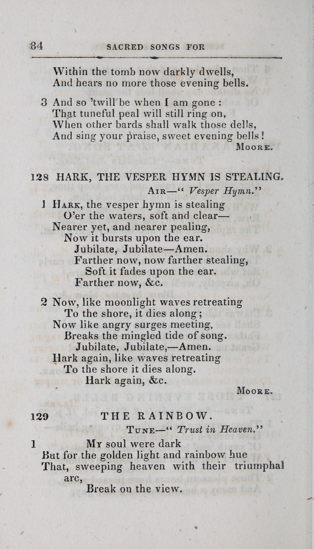 A Selection of Sacred Songs: for the use of schools and academies page 84