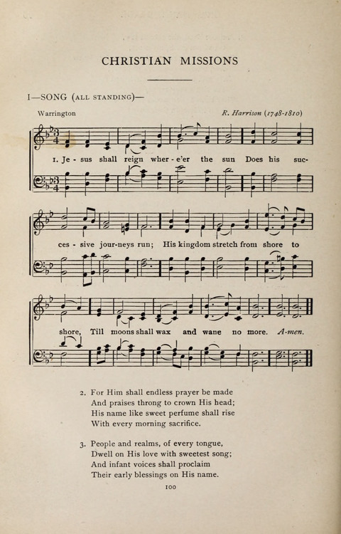 Scripture and Song in Worship: A service book for the Sunday School page 100