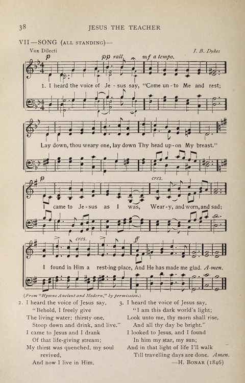 Scripture and Song in Worship: A service book for the Sunday School page 38