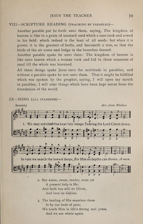 Scripture and Song in Worship: A service book for the Sunday School page 39