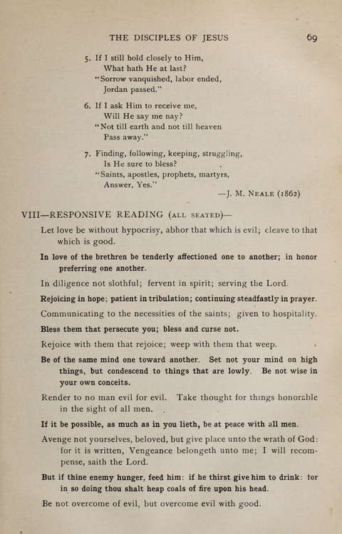 Scripture and Song in Worship: A service book for the Sunday School page 69