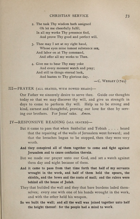 Scripture and Song in Worship: A service book for the Sunday School page 73