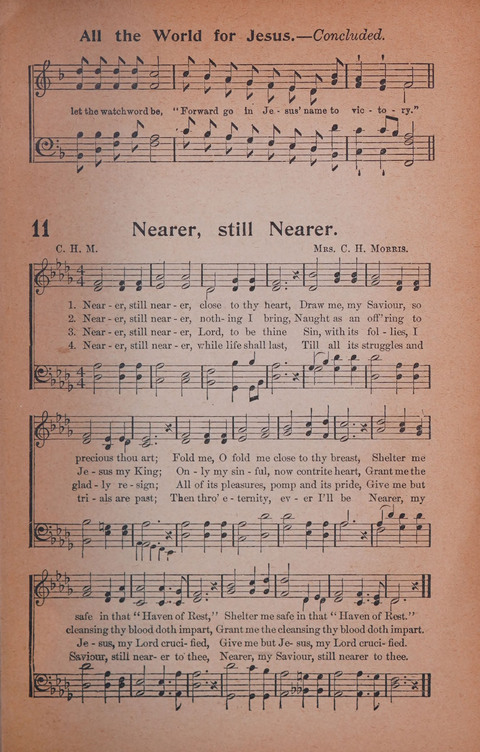 Songs of Triumph Nos. 1 and 2 Combined: 201 choice new hymns for choirs, solo singers, the home circle, etc. page 11