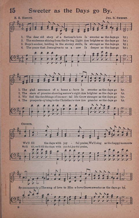 Songs of Triumph Nos. 1 and 2 Combined: 201 choice new hymns for choirs, solo singers, the home circle, etc. page 15