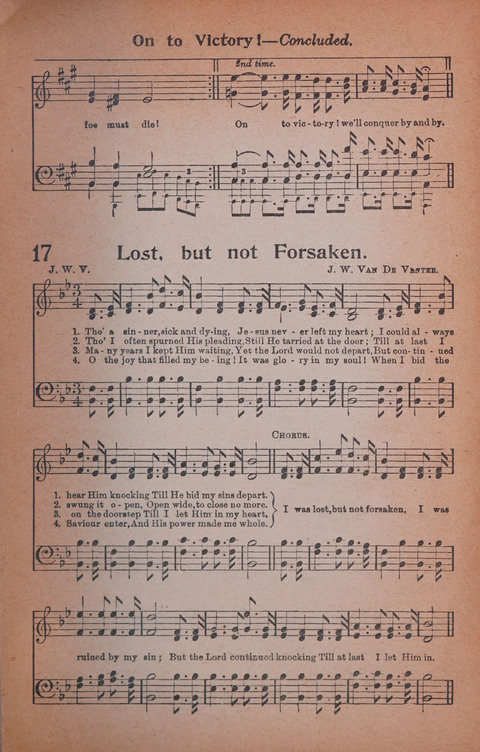 Songs of Triumph Nos. 1 and 2 Combined: 201 choice new hymns for choirs, solo singers, the home circle, etc. page 17