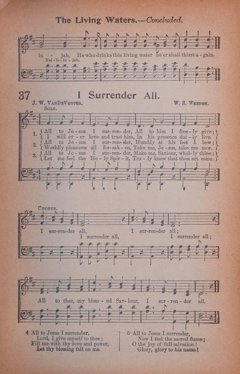 Songs of Triumph Nos. 1 and 2 Combined: 201 choice new hymns for choirs, solo singers, the home circle, etc. page 37