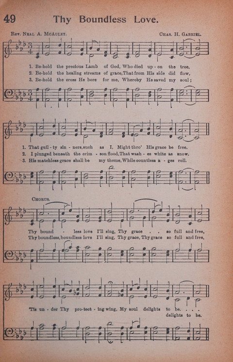 Songs of Triumph Nos. 1 and 2 Combined: 201 choice new hymns for choirs, solo singers, the home circle, etc. page 49