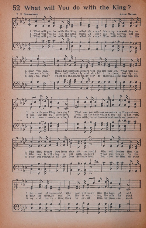 Songs of Triumph Nos. 1 and 2 Combined: 201 choice new hymns for choirs, solo singers, the home circle, etc. page 52