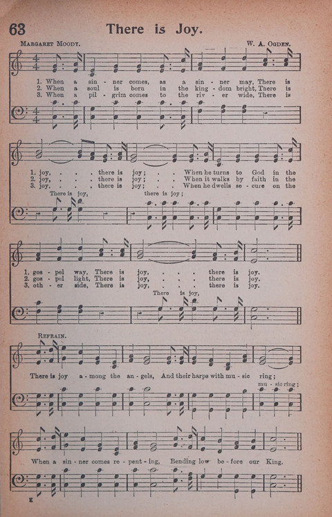 Songs of Triumph Nos. 1 and 2 Combined: 201 choice new hymns for choirs, solo singers, the home circle, etc. page 63