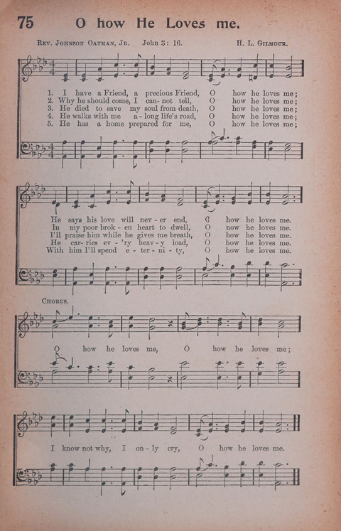 Songs of Triumph Nos. 1 and 2 Combined: 201 choice new hymns for choirs, solo singers, the home circle, etc. page 75