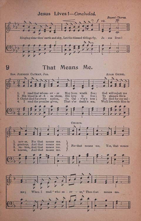 Songs of Triumph Nos. 1 and 2 Combined: 201 choice new hymns for choirs, solo singers, the home circle, etc. page 9