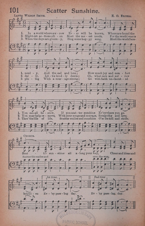 Songs of Triumph Nos. 1 and 2 Combined: 201 choice new hymns for choirs, solo singers, the home circle, etc. page 92