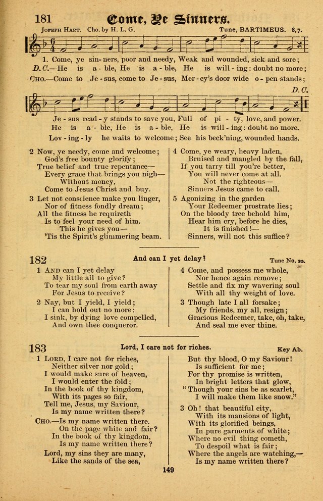 The Silver Trumpet: a collection of new and selected hymns; for use in public worship, revival services, prayer and social meetings, and Sunday schools page 149