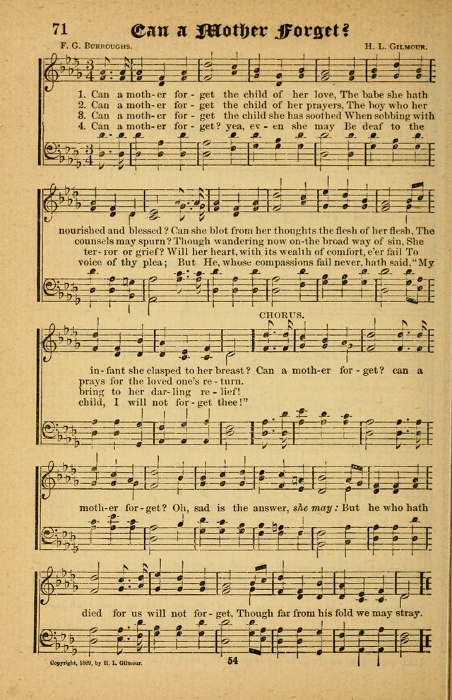 The Silver Trumpet: a collection of new and selected hymns; for use in public worship, revival services, prayer and social meetings, and Sunday schools page 54