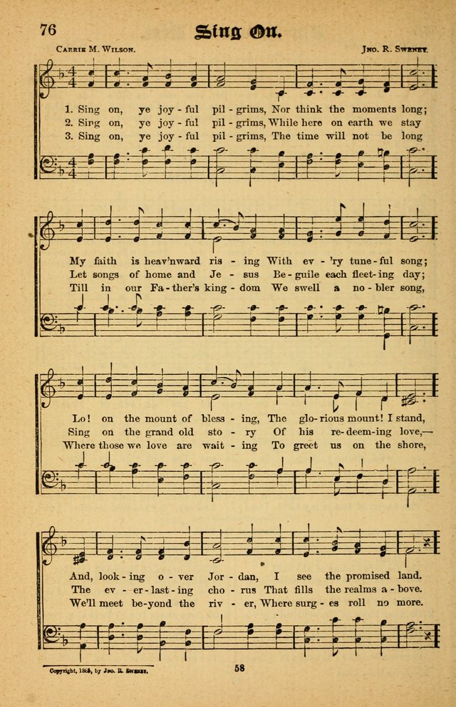 The Silver Trumpet: a collection of new and selected hymns; for use in public worship, revival services, prayer and social meetings, and Sunday schools page 58