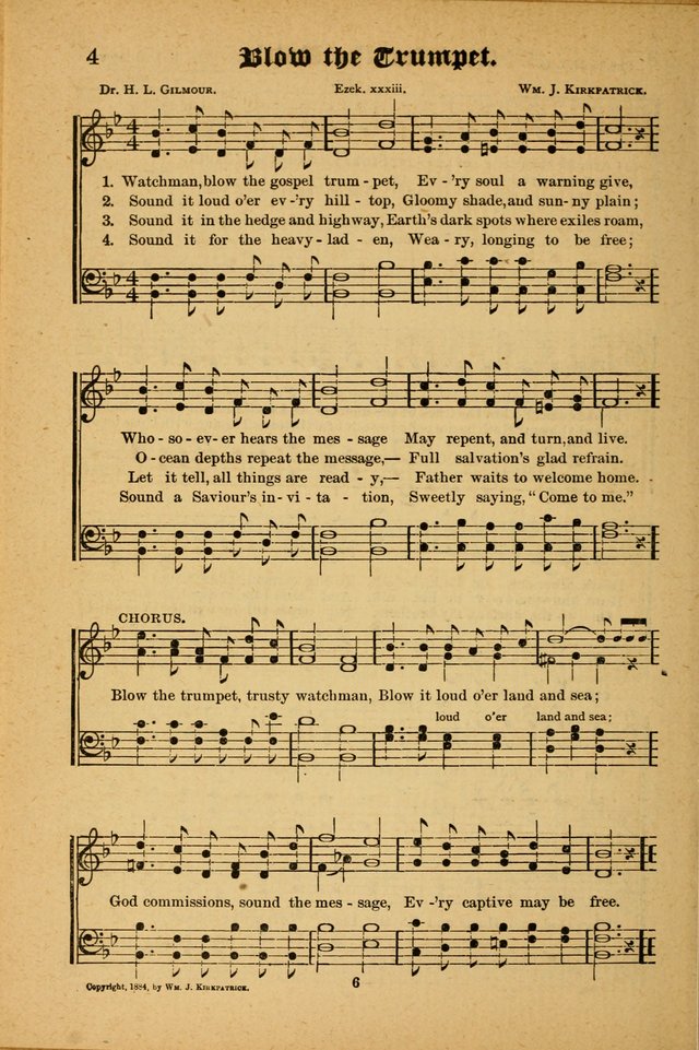 The Silver Trumpet: a collection of new and selected hymns; for use in public worship, revival services, prayer and social meetings, and Sunday schools page 6