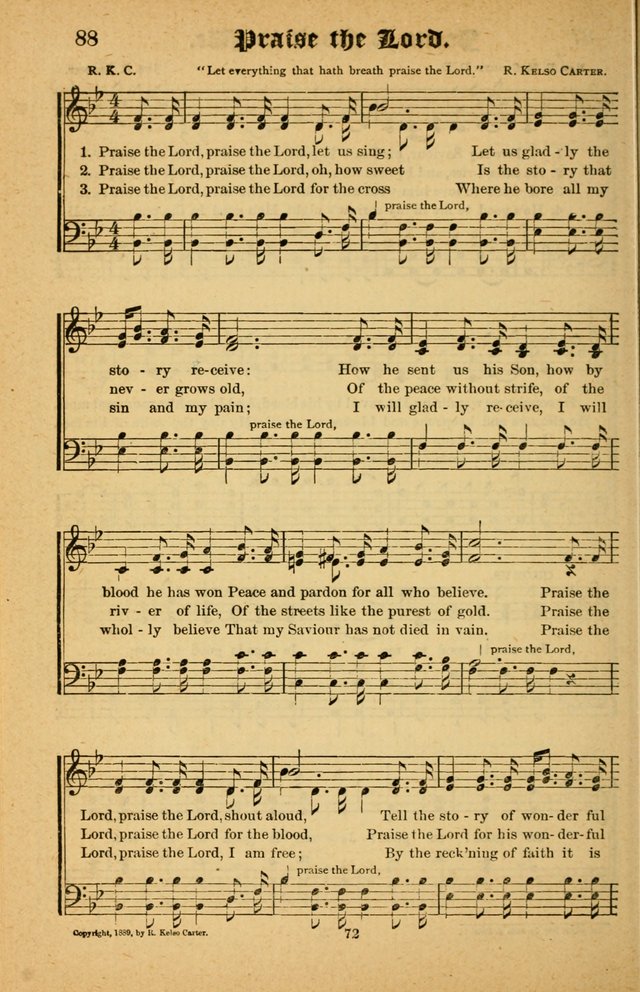 The Silver Trumpet: a collection of new and selected hymns; for use in public worship, revival services, prayer and social meetings, and Sunday schools page 72