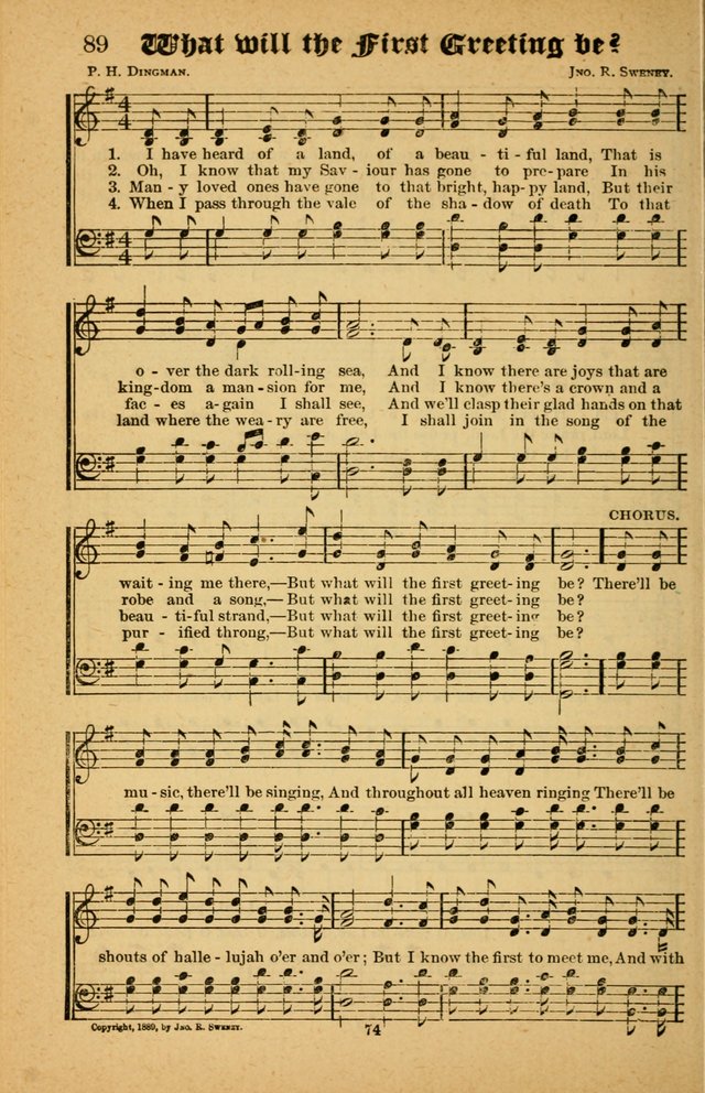 The Silver Trumpet: a collection of new and selected hymns; for use in public worship, revival services, prayer and social meetings, and Sunday schools page 74