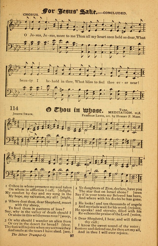 The Silver Trumpet: a collection of new and selected hymns; for use in public worship, revival services, prayer and social meetings, and Sunday schools page 97