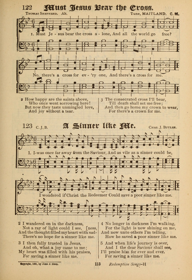 Sacred Trio: comprising Redemption Songs, Showers of Blessing, the Joyful Sound page 111