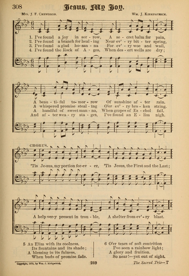 Sacred Trio: comprising Redemption Songs, Showers of Blessing, the Joyful Sound page 285