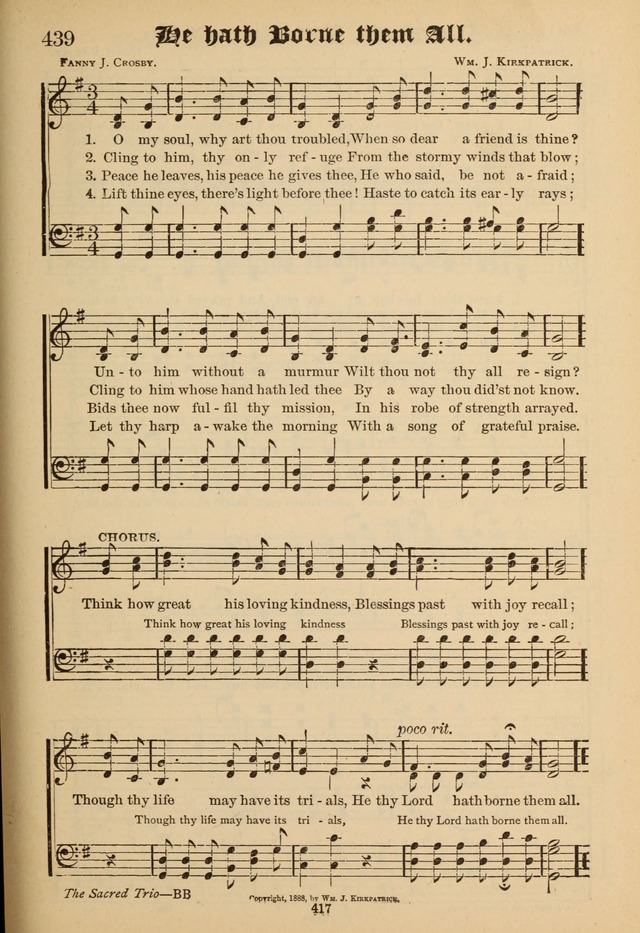 Sacred Trio: comprising Redemption Songs, Showers of Blessing, the Joyful Sound page 413