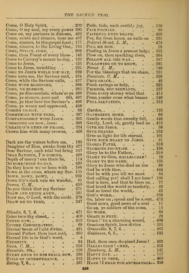 Sacred Trio: comprising Redemption Songs, Showers of Blessing, the Joyful Sound page 452