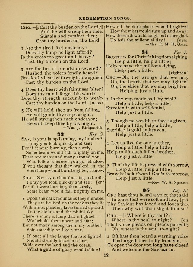 The Sacred Trio: comprising Redemption Songs, Showers of Blessing, The Joyful Sound (Word ed.) page 12