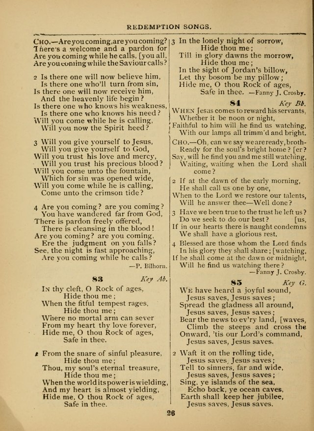 The Sacred Trio: comprising Redemption Songs, Showers of Blessing, The Joyful Sound (Word ed.) page 26