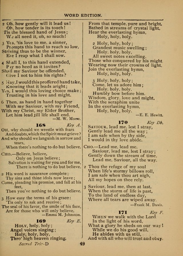 The Sacred Trio: comprising Redemption Songs, Showers of Blessing, The Joyful Sound (Word ed.) page 51