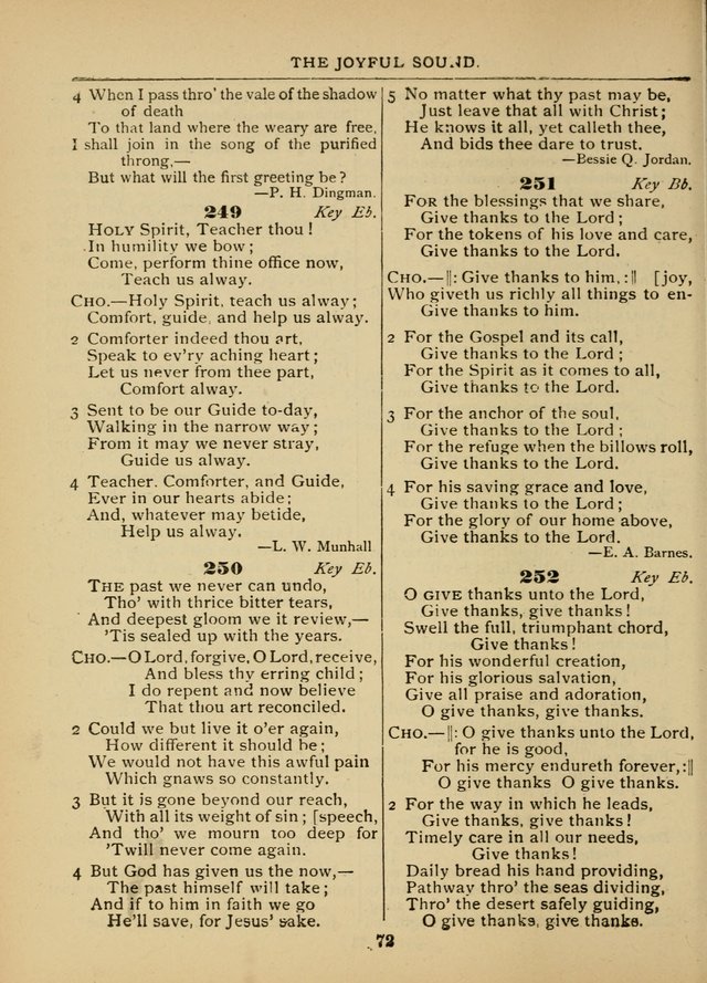 The Sacred Trio: comprising Redemption Songs, Showers of Blessing, The Joyful Sound (Word ed.) page 74