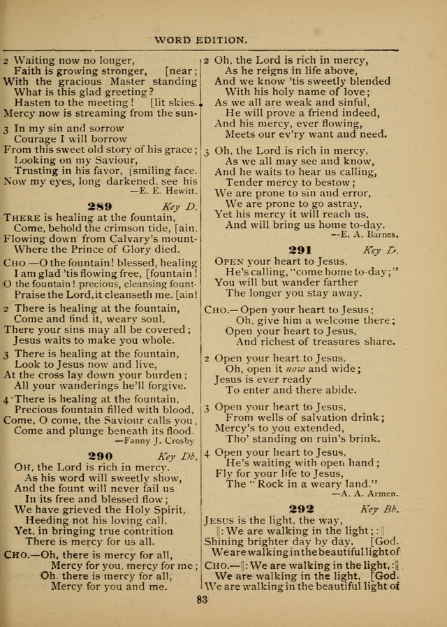 The Sacred Trio: comprising Redemption Songs, Showers of Blessing, The Joyful Sound (Word ed.) page 85