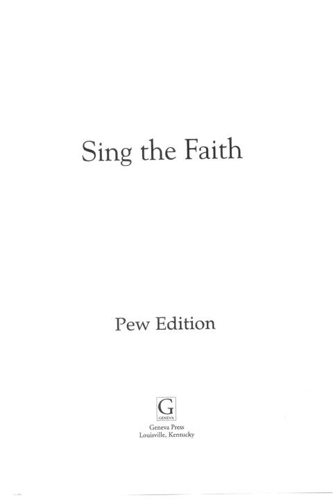 Sing the Faith page i